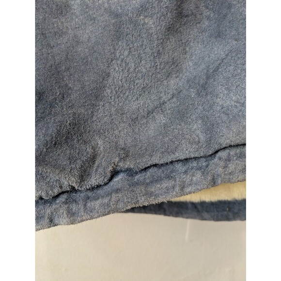 BB DAKOTA Leather Jacket RARE, Blue, White patchwork, southwest, fleece lined, L - Picture 7 of 10